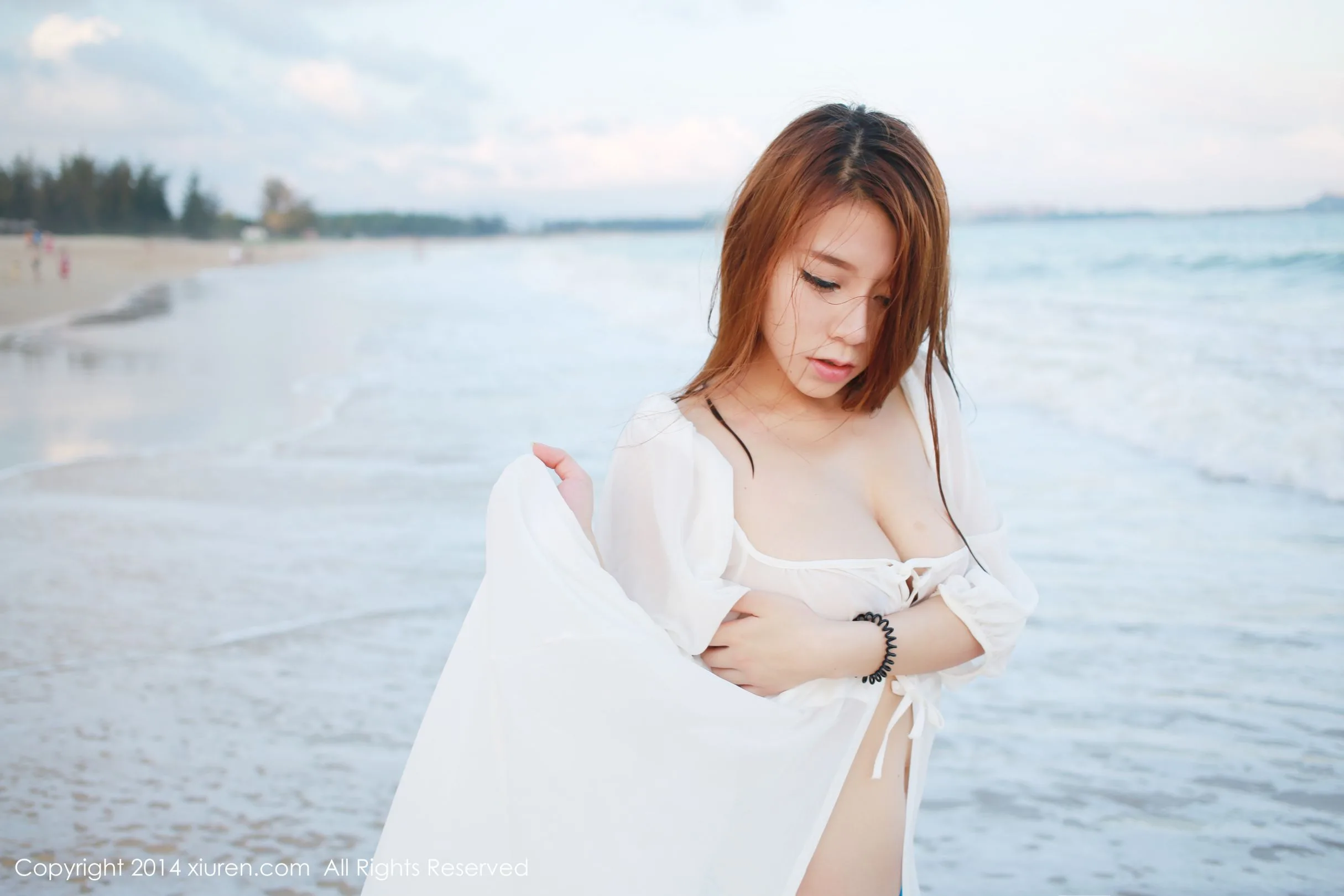 [XIUREN秀人网] cỏ vetiver嘉宝贝儿 - Bộ ảnh bãi biển đẹp và trong lành - 17